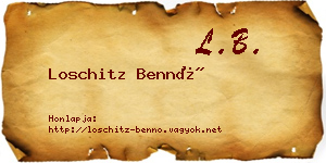 Loschitz Bennó névjegykártya